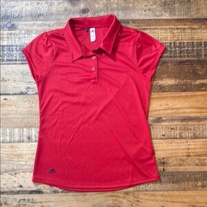 Girls Adidas Red Polo Collared Shirt, size M
